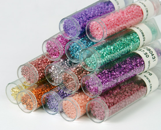 tubes of galvanized beads